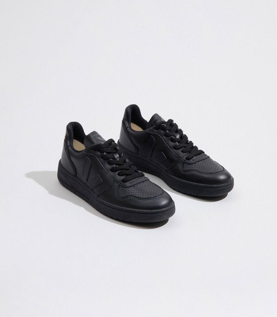 Black Veja V-10 Leather Outlet Adults | PNZER22998