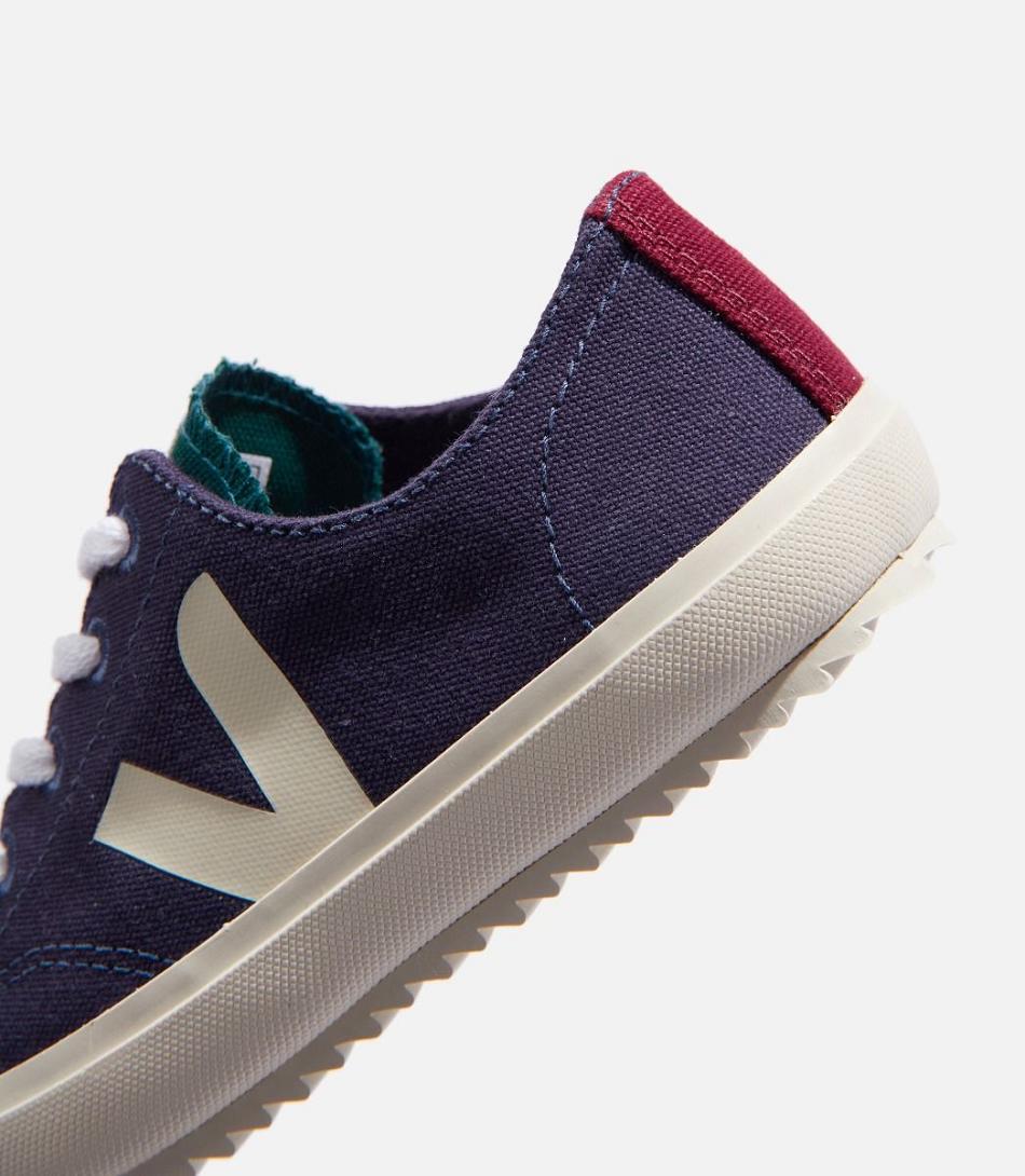 Blue Veja Flip Laces Canvas Multico Marine Vegan Kids | NZZPD52427