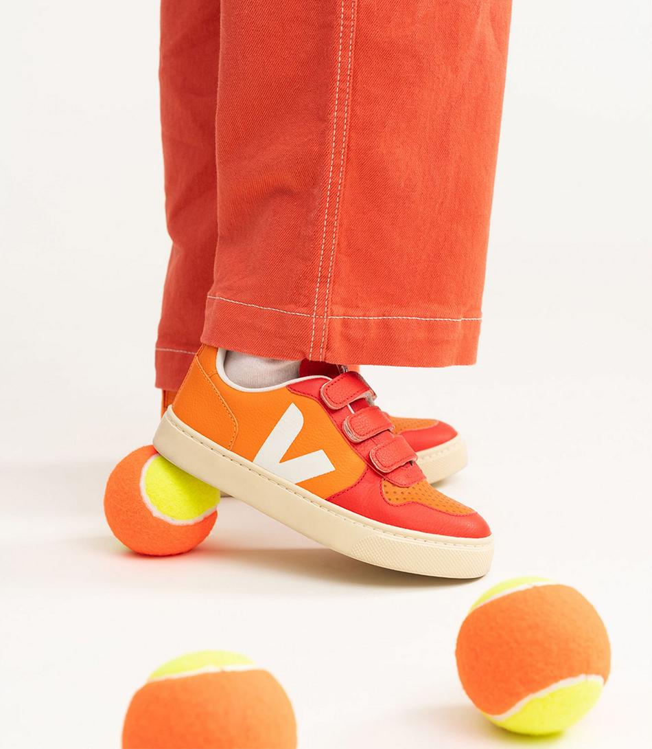 Orange Veja Chromefree Leather Tao Orange Kids\' V-10 | LNZSX40056