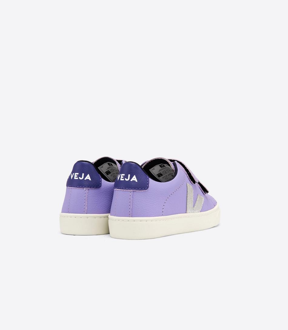 Silver Purple Veja Esplar Chromefree Leather Lavande Outlet Kids | ENZVG77984