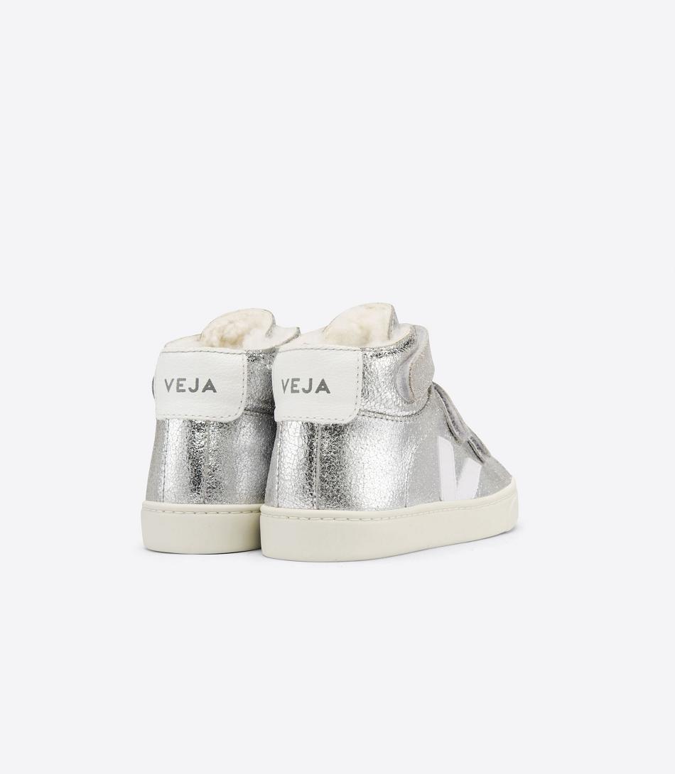 Silver White Veja Mid Fured Kids\' Esplar | LNZTR58910