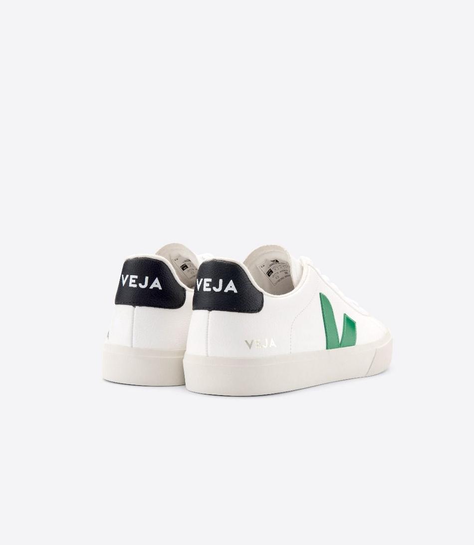 White Black Veja Campo Chromefree Leather Emeraude Outlet Adults | NZJVR90887