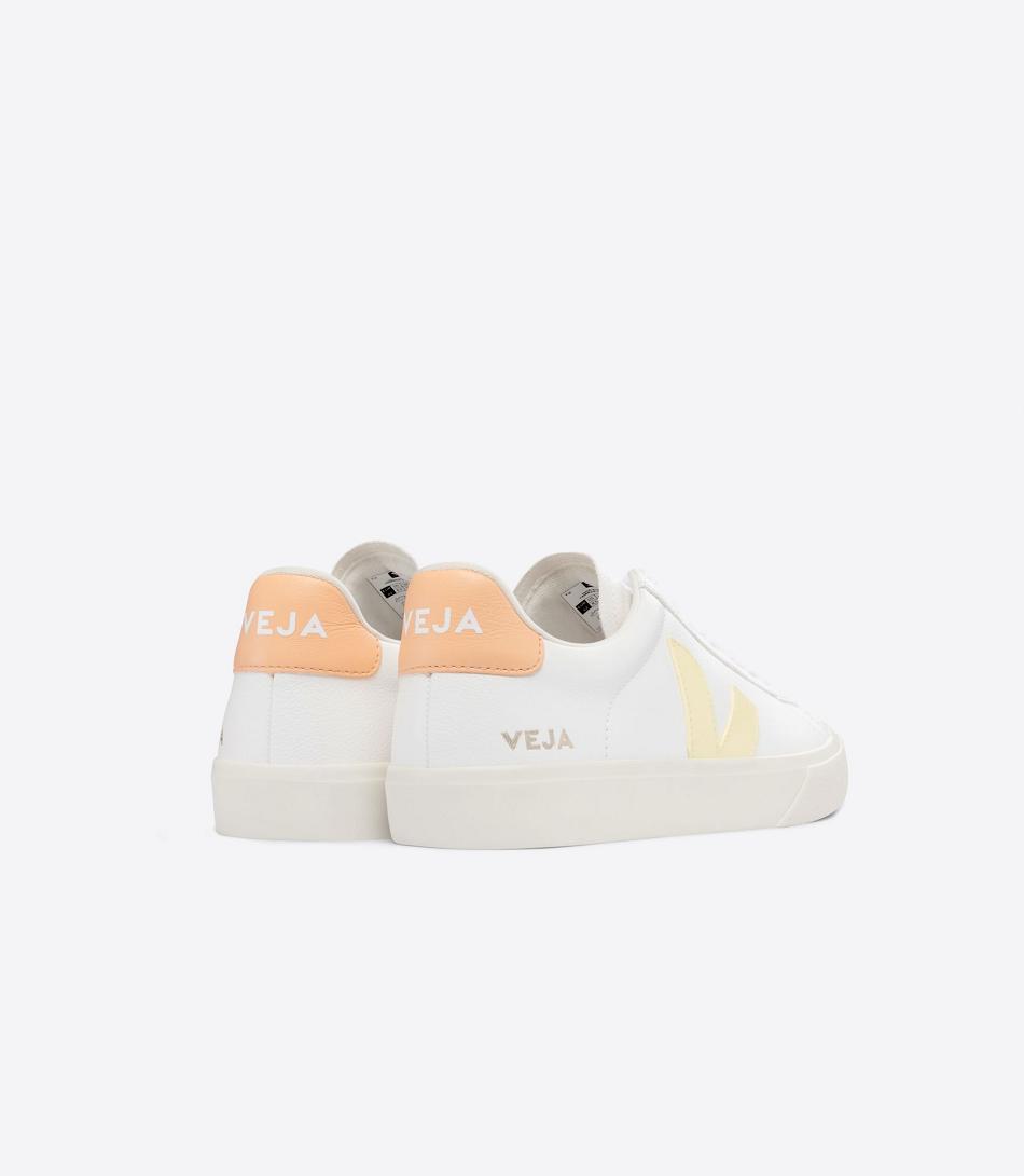 White Orange Coral Veja Chromefree Leather Sun Peach Men\'s Campo | NZJZR68129