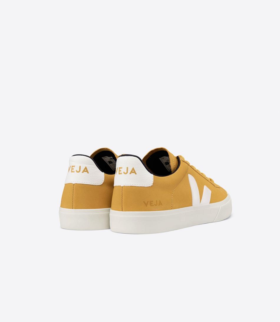 White Veja Campo Nubuck Moutarde Outlet Adults | PNZER98951