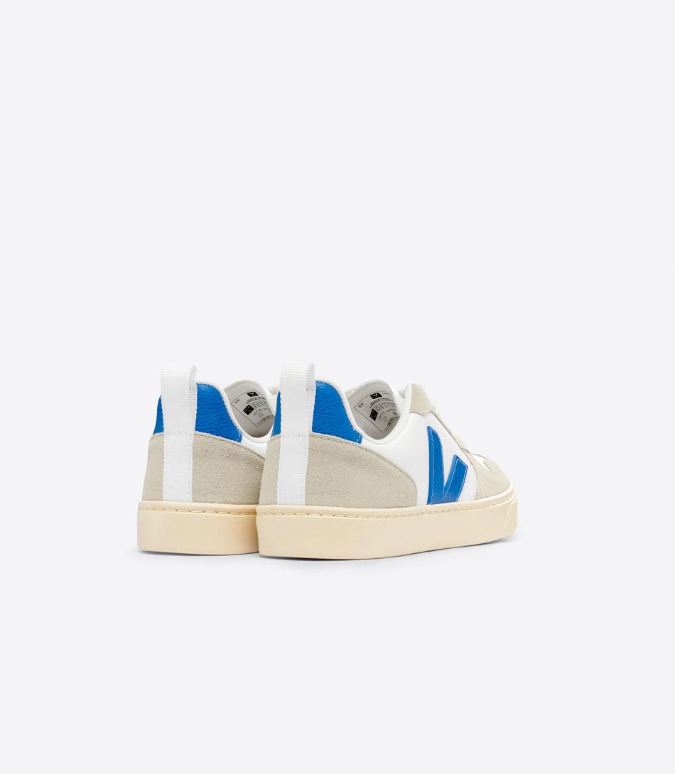 White Veja Chromefree Leather Paros Almond Kids\' V-10 | NZCIF69332