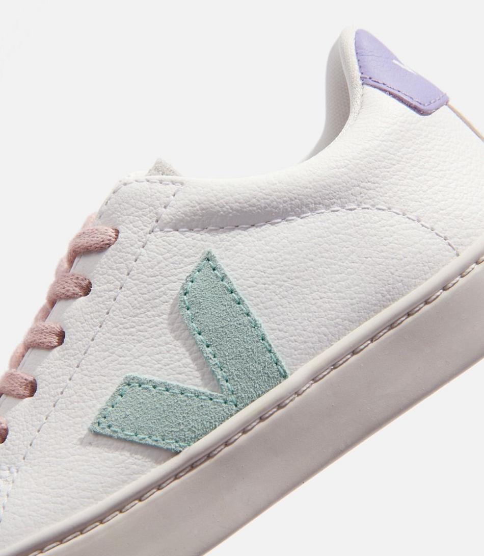 White Veja Laces Chromefree Leather Matcha Lavande Kids\' Esplar | NZCIF44441