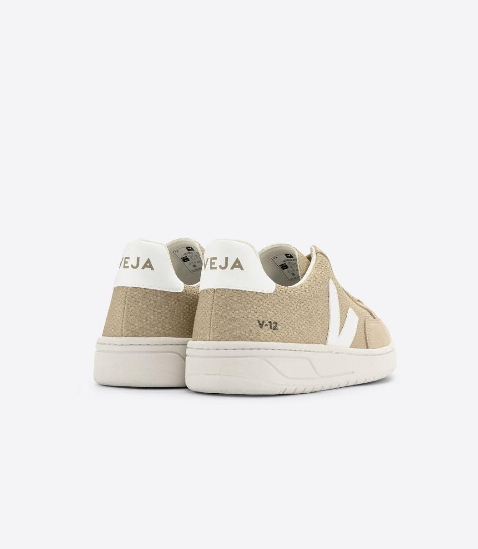 White Veja V-12 Vegan Alveomesh Dune Vegan Adults | DNZVO14155