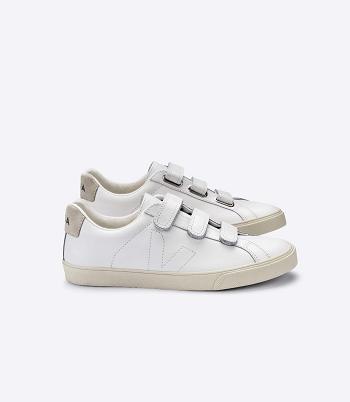 White Veja 3-lock Leather Outlet Adults | NZIIZ52574